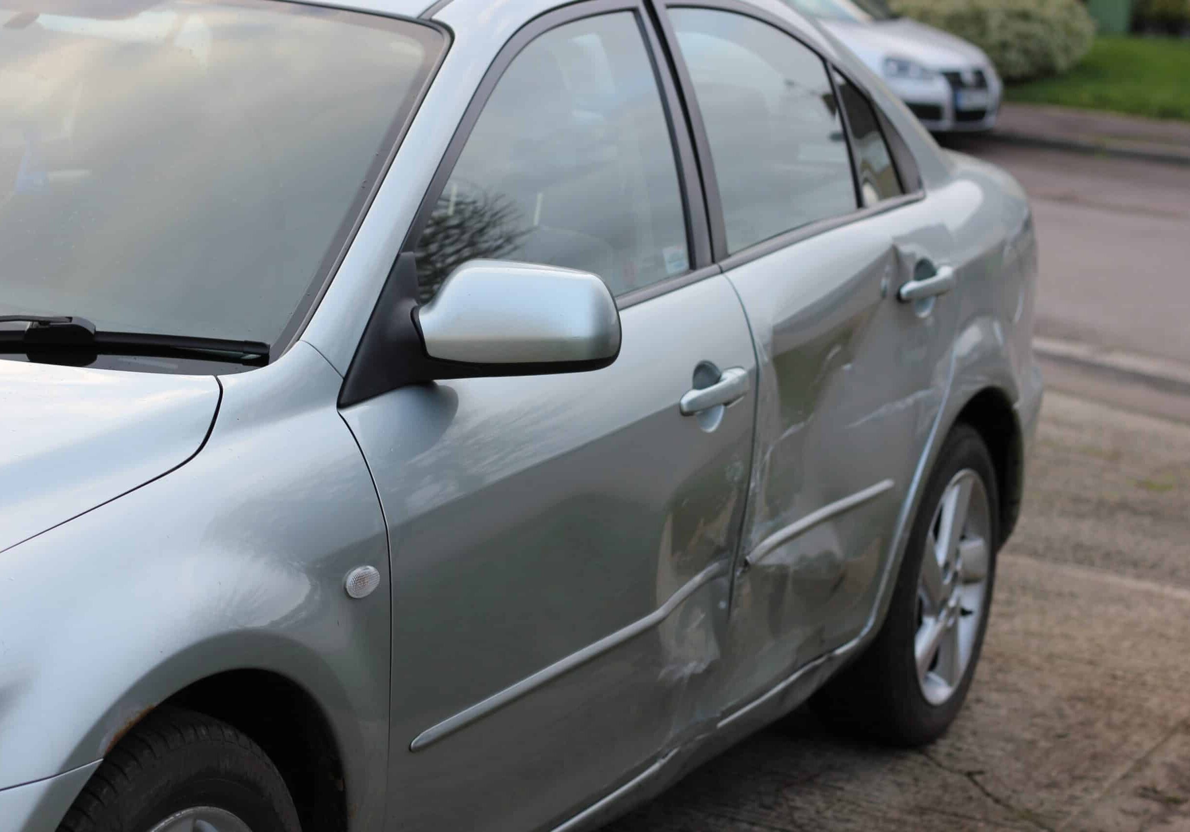 car with a side bumper damage