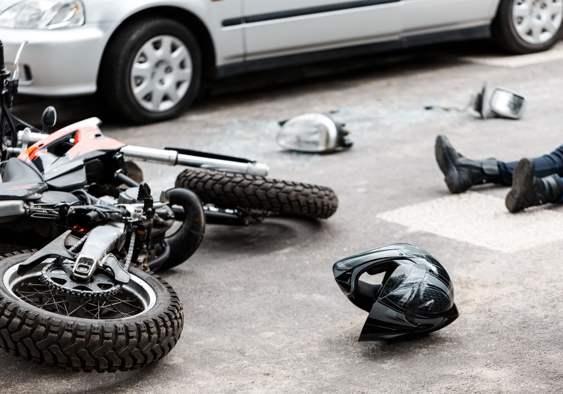 motorcycle and car accident