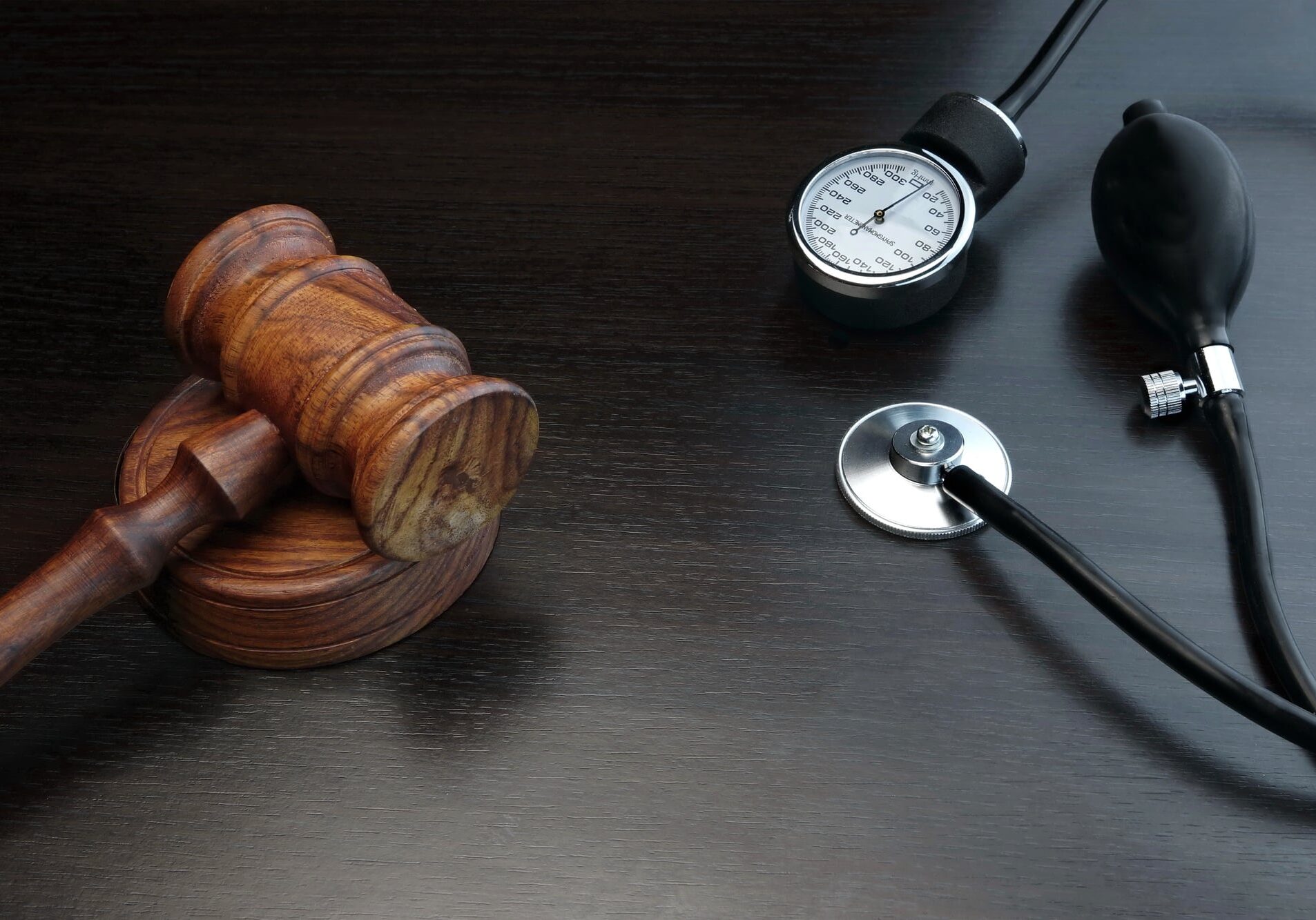 judges gavel and stethoscope