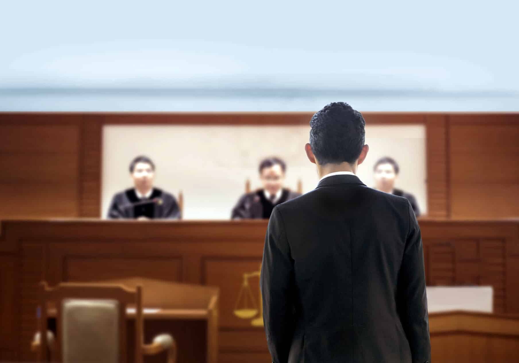 lawyer inside the courtroom