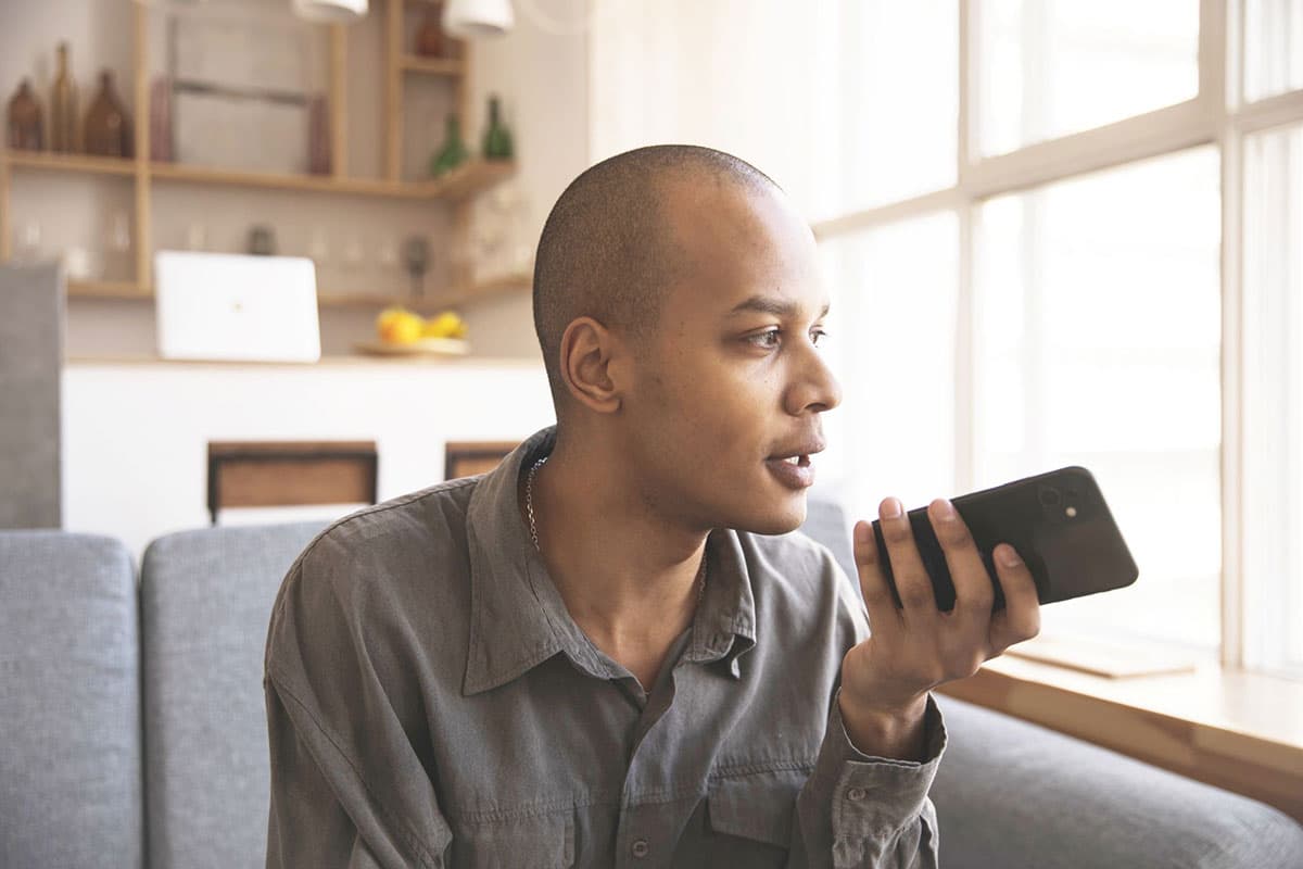 man taking a call