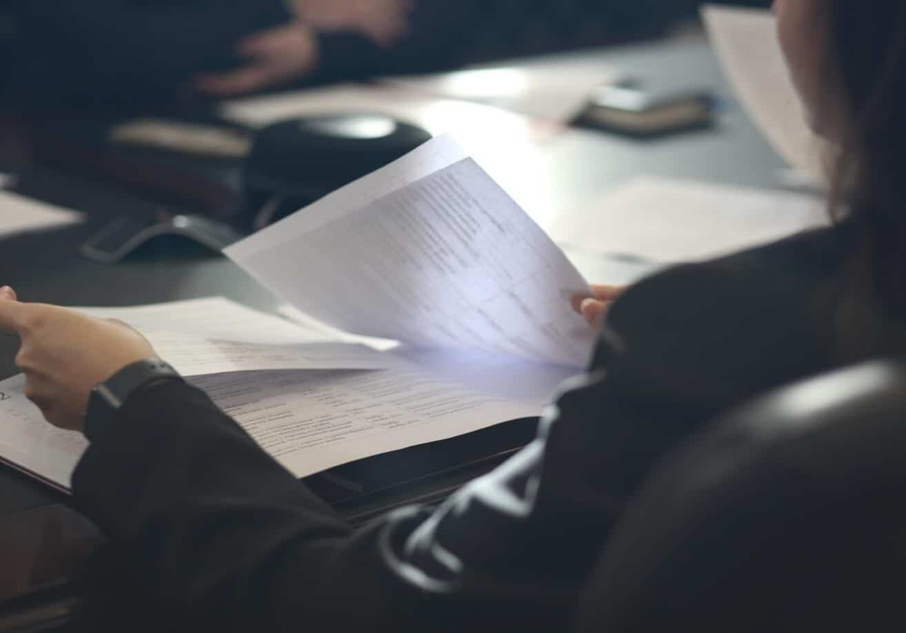 lawyer reviewing documents