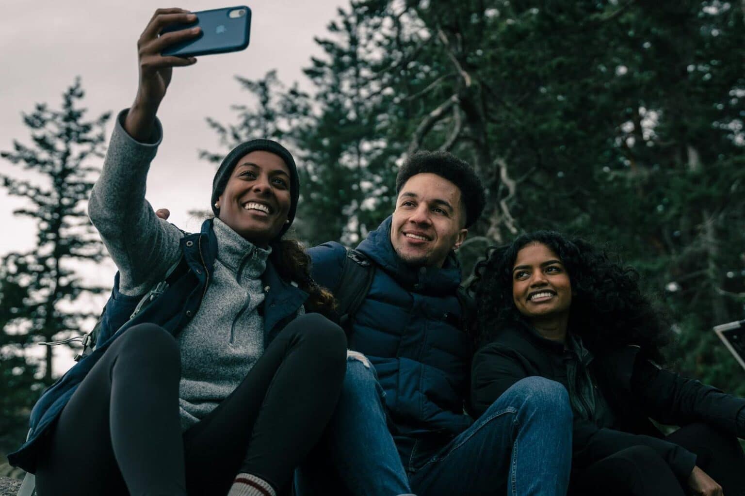 friends taking photo together